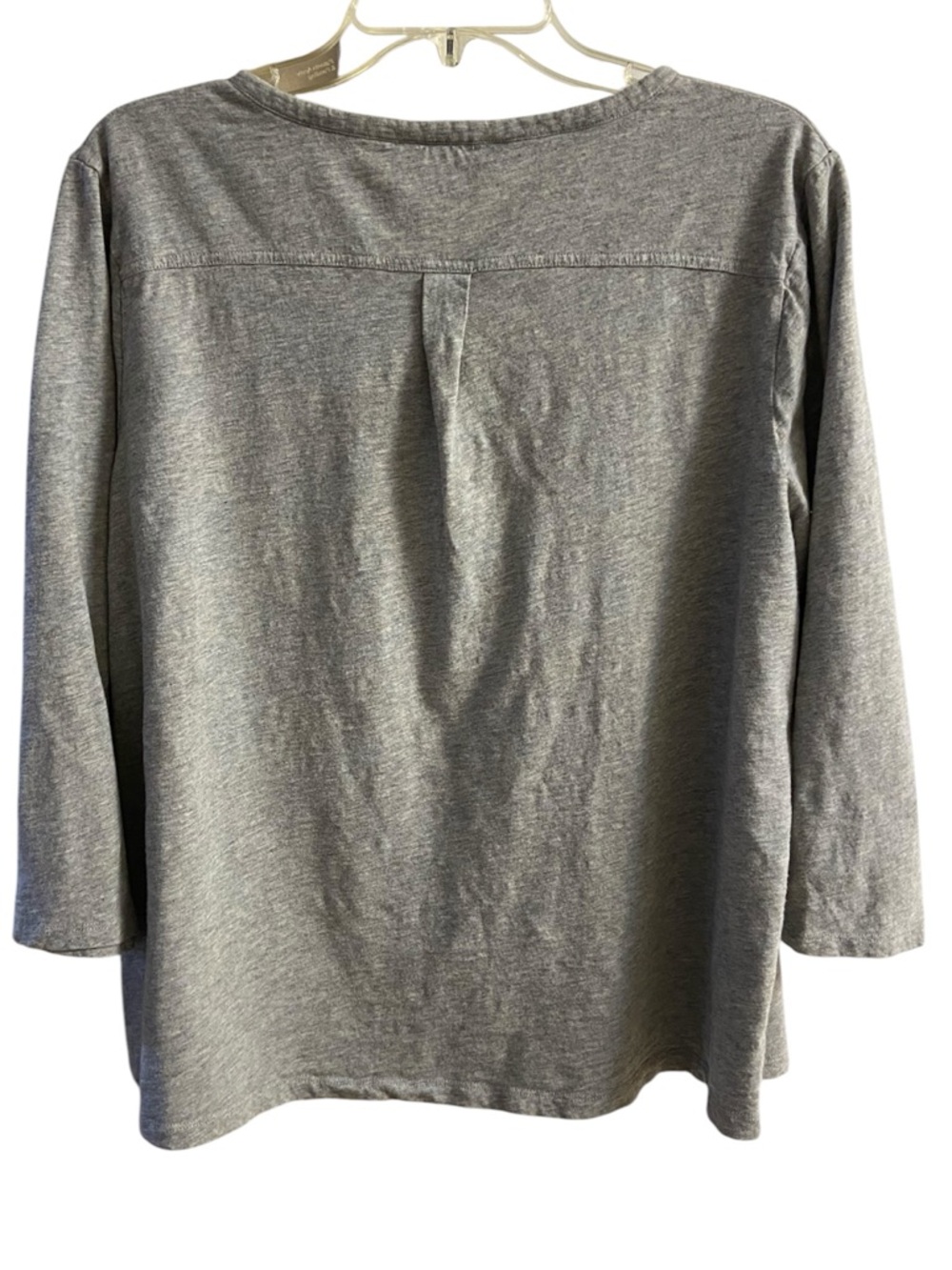 Boden Heather grey Henley top 3/4 sleeves cotton Sz 18 - Picture 3 of 7